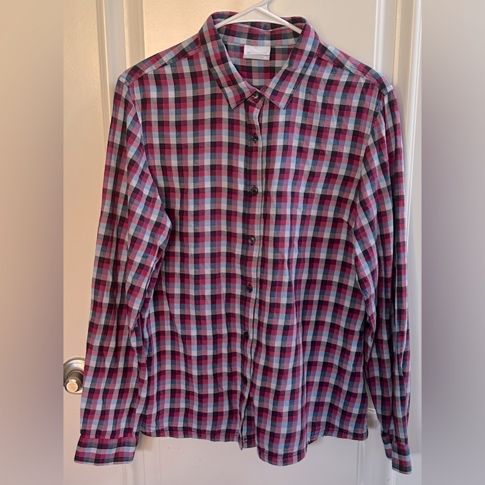 Columbia Casual Button Down Long Sleeve Plaid Shirt